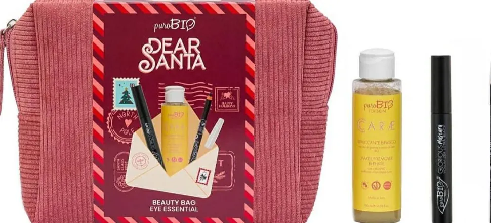PuroBio Cosmetics Beauty Bag Eye Essential (mascara/7ml + eye/pencil/1.3g + remover/100ml + bag/1pc)