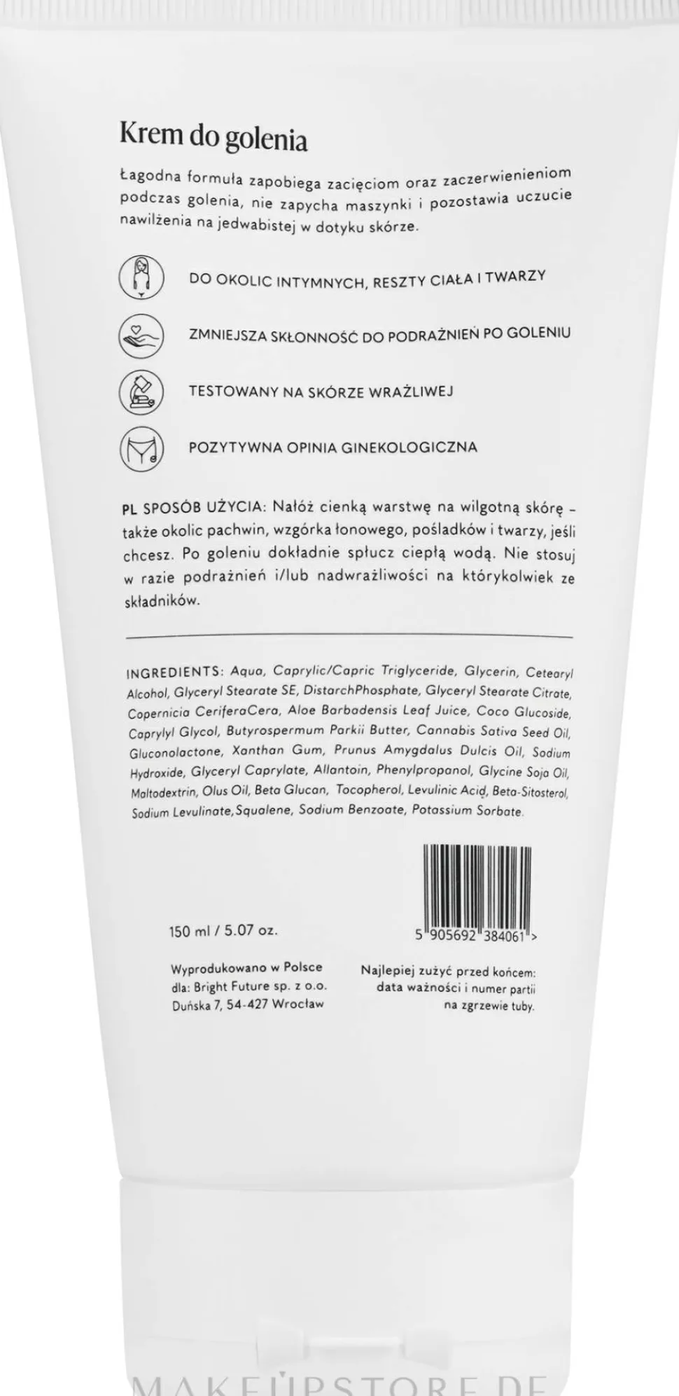 Rasiercreme für Intimbereich, Gesicht und Körper