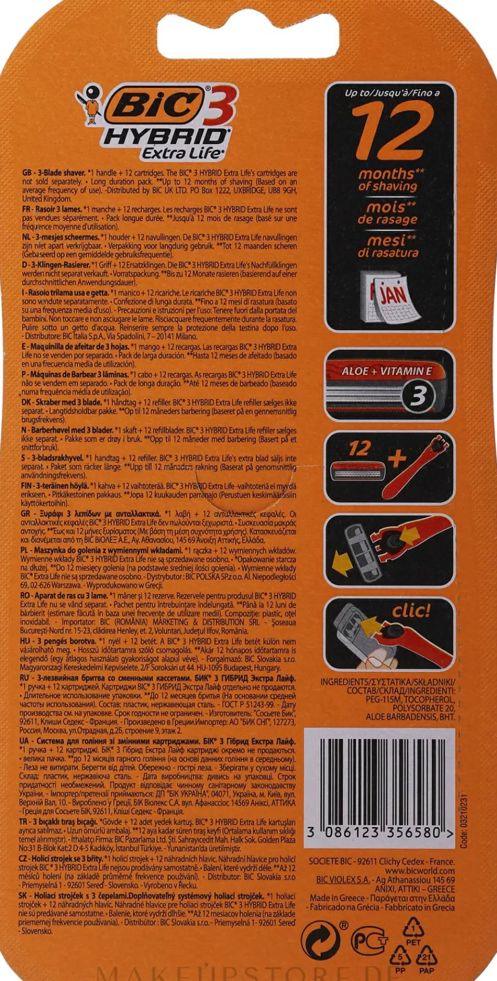 Rasierer mit 12 Ersatzklingen