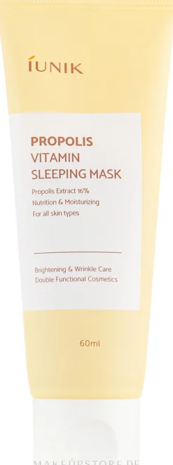 Regenerierende Nachtmaske mit Vitaminen und Propolis für das Gesicht