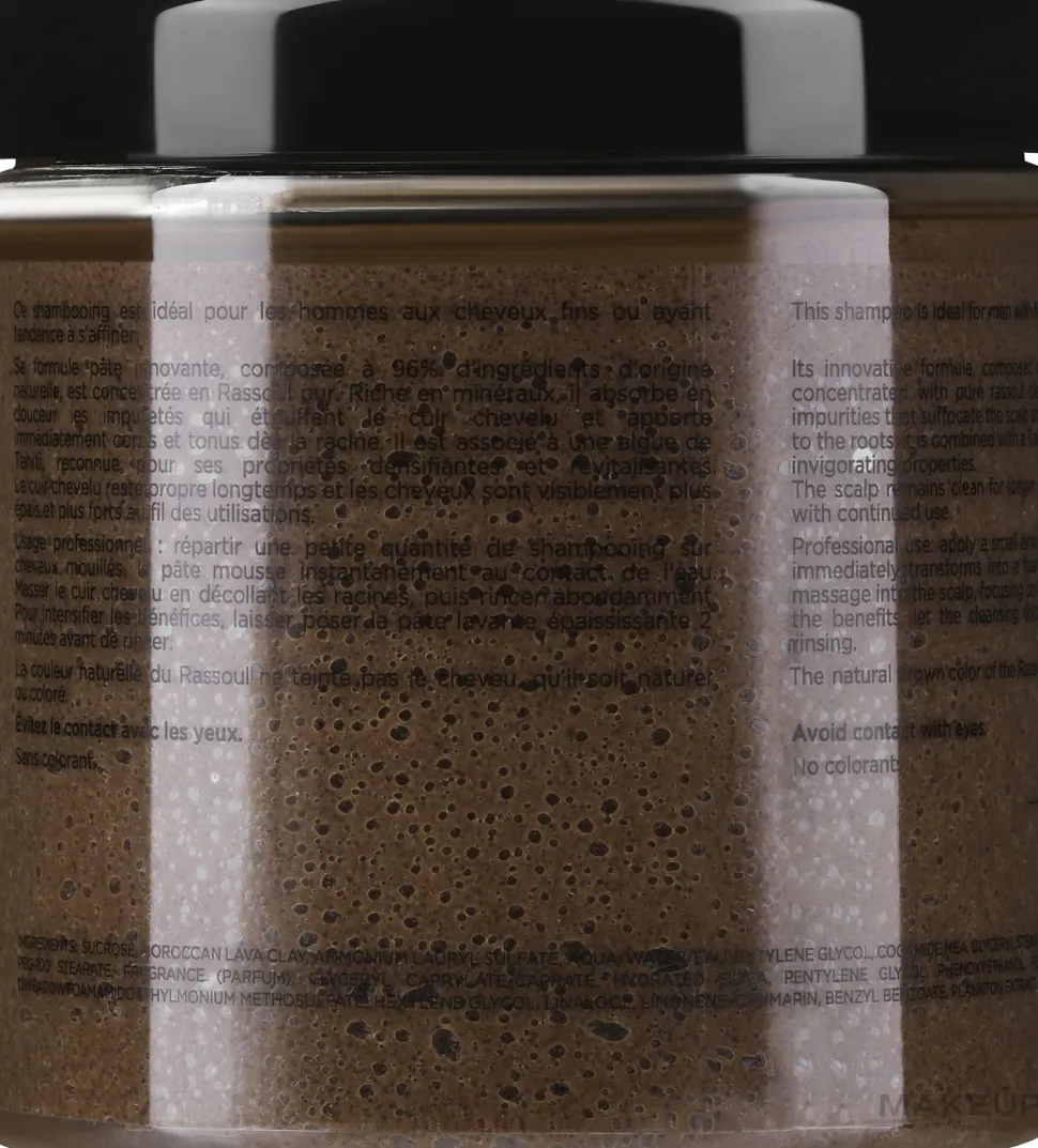 Reinigende und verdickende Haarpaste mit reinem Rassoul und Tahiti-Algen