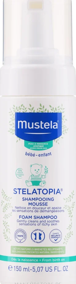 Reinigendes und beruhigendes Schaum-Shampoo gegen Unannehmlichkeiten und Rötungen bei atopischer Haut