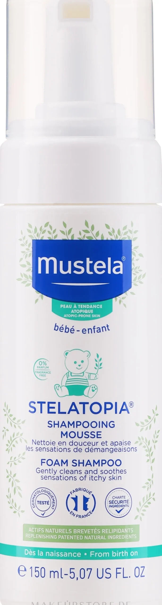Reinigendes und beruhigendes Schaum-Shampoo gegen Unannehmlichkeiten und Rötungen bei atopischer Haut