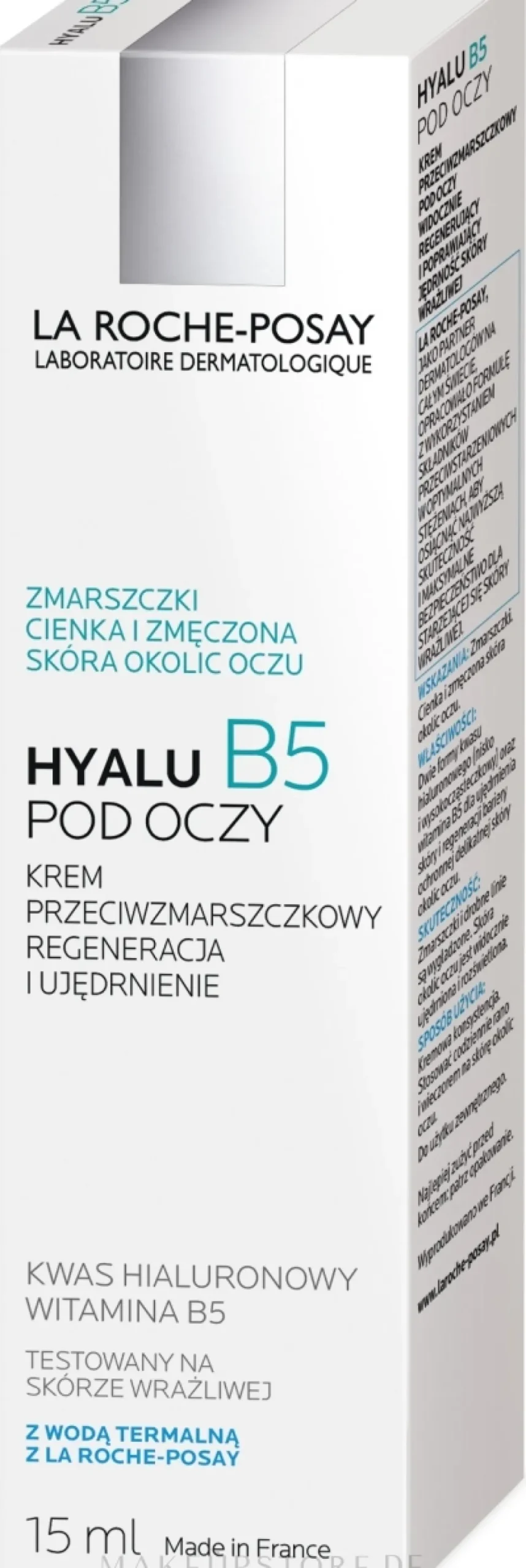 Reparierende Anti-Falten Augenkonturcreme mit Vitamin B5, Hyaluronsäure und Thermalwasser