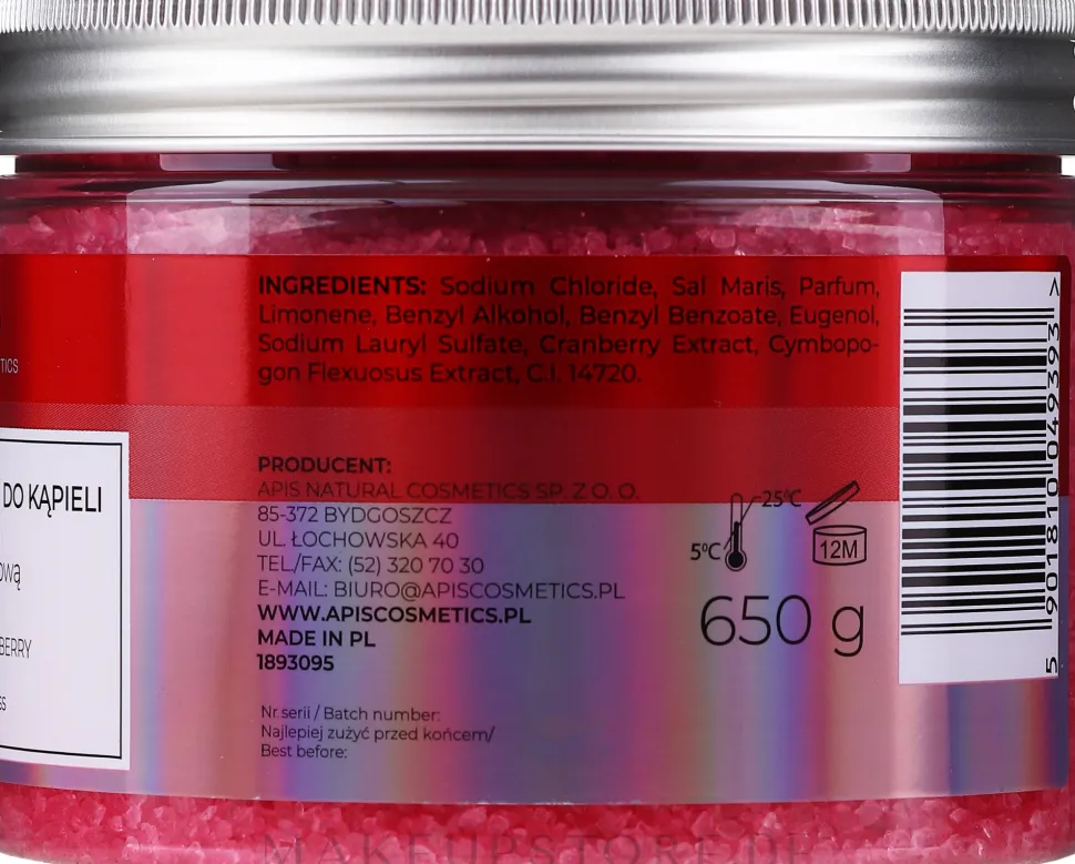 Revitalisierendes Badesalz mit Preiselbeere und Zitronengras
