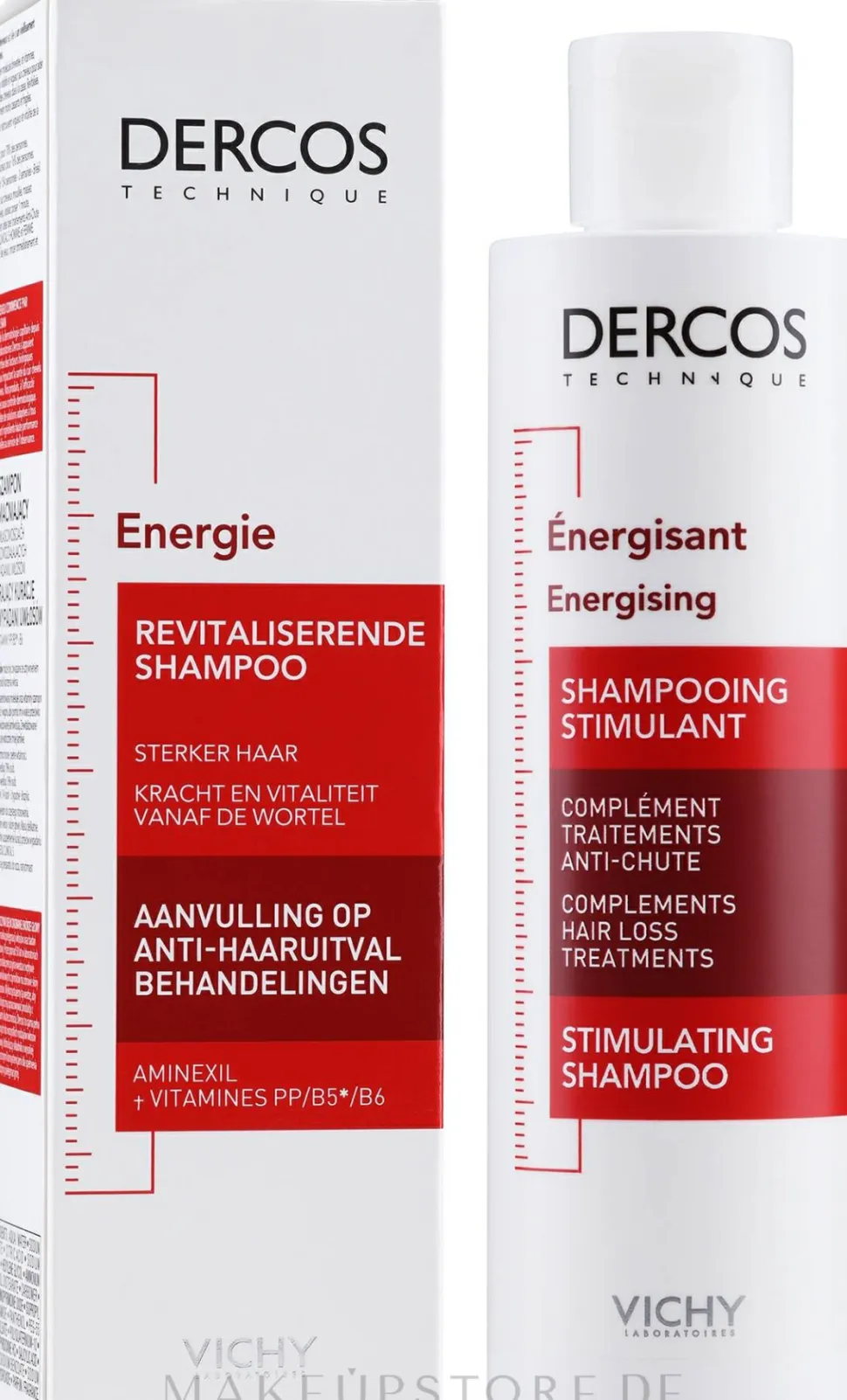 Revitalisierendes und stimulierendes Shampoo gegen Haarausfall mit Vitaminen B3 und B6 und Aminexil