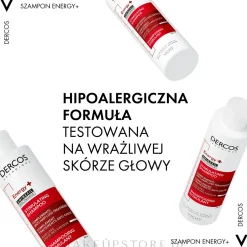 Revitalisierendes und stimulierendes Shampoo gegen Haarausfall mit Vitaminen B3 und B6 und Aminexil