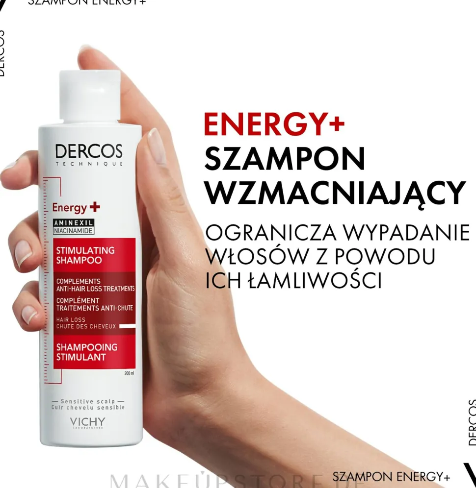 Revitalisierendes und stimulierendes Shampoo gegen Haarausfall mit Vitaminen B3 und B6 und Aminexil
