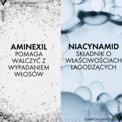Revitalisierendes und stimulierendes Shampoo gegen Haarausfall mit Vitaminen B3 und B6 und Aminexil