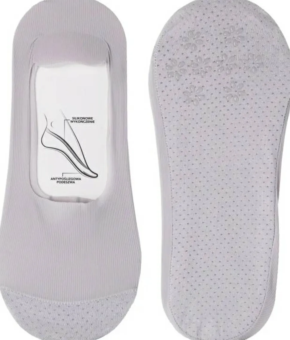 Ripp-Strümpfe Slip-On, Laser-Schnitt, CDB300-012, Grau