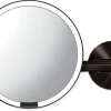 Rundes, wandmontiertes Sensor-Spiegel, 20 cm, dunkle Bronze