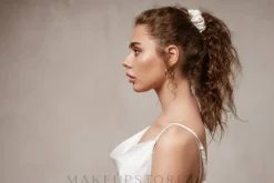 Scrunchie-Haargummi aus Naturseide milchweiß Largy