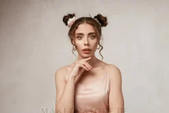 Scrunchie-Haargummi aus Naturseide milchweiß Midi