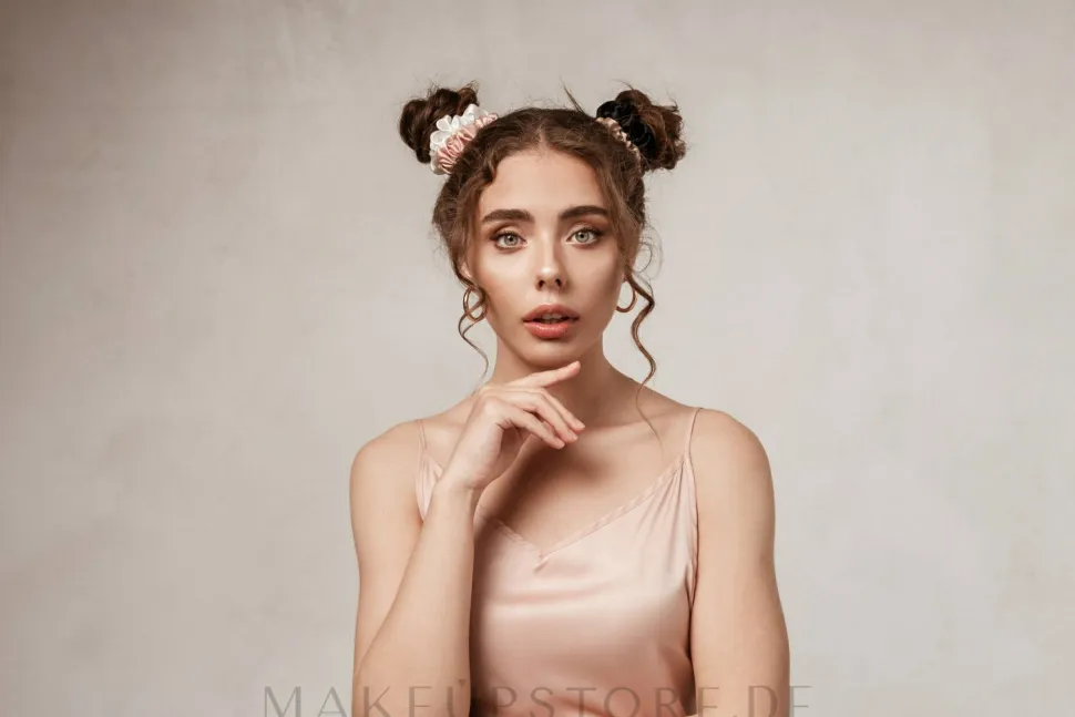 Scrunchie-Haargummi aus Naturseide milchweiß Midi