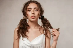 Scrunchie-Haargummi aus Naturseide golden Midi