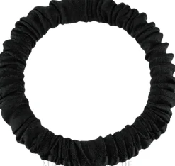 Scrunchie-Haargummi aus Naturseide schwarz Skinny