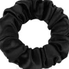 Scrunchie-Haargummi aus Naturseide schwarz Midi