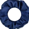 Scrunchie-Haargummi dunkelblau Satin Classic