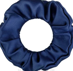 Scrunchie-Haargummi dunkelblau Satin Classic