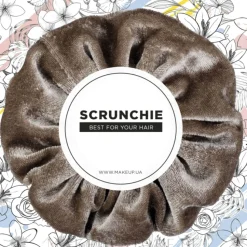 Scrunchie-Haargummi dunkelbeige Velour Classic