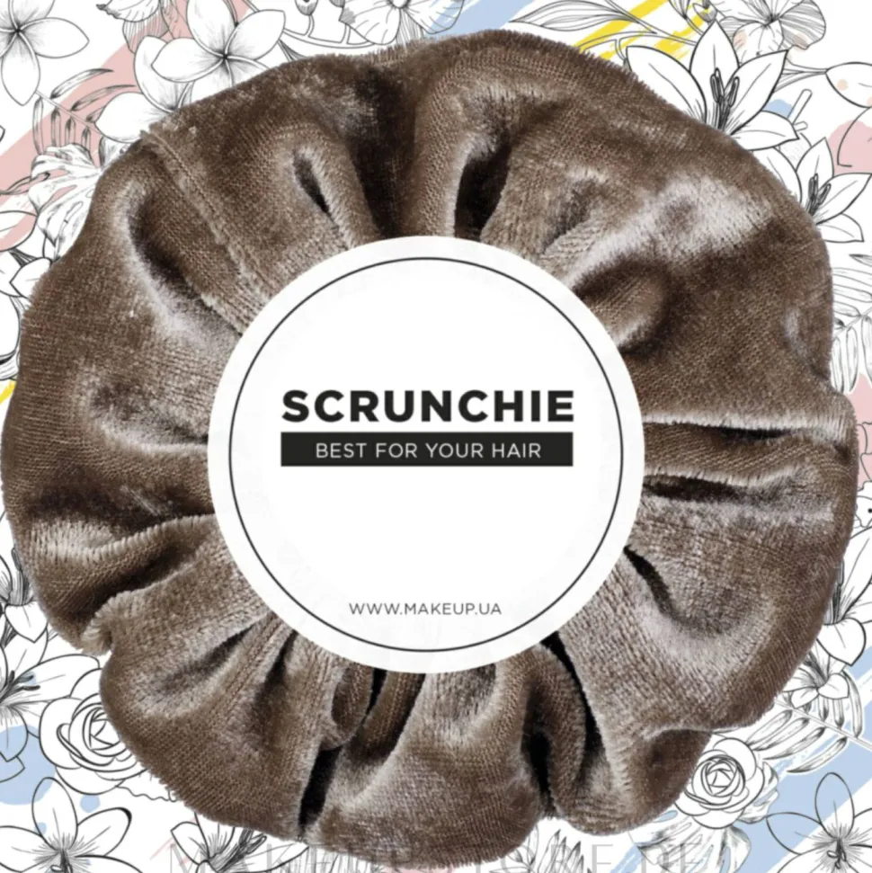 Scrunchie-Haargummi dunkelbeige Velour Classic