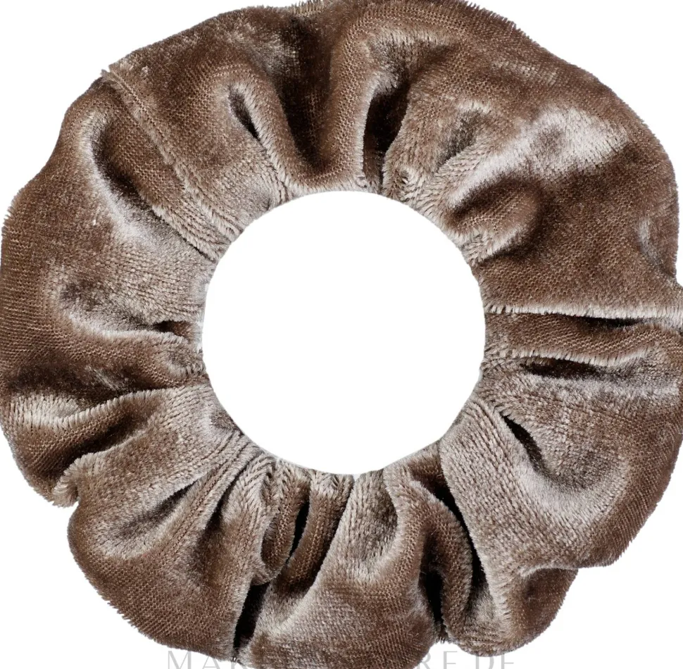 Scrunchie-Haargummi dunkelbeige Velour Classic