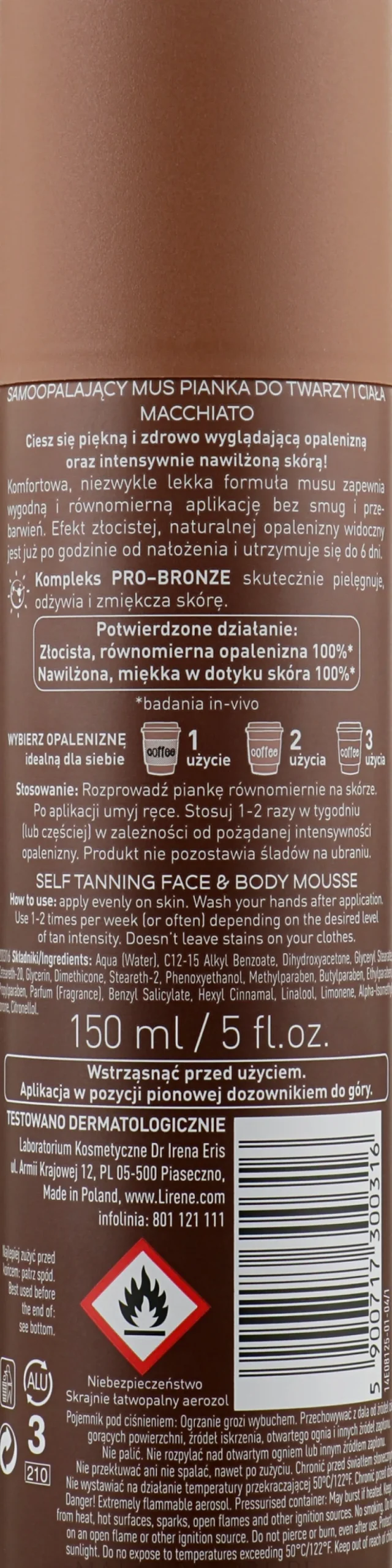Selbstbräunende Gesichts- und Körpermousse