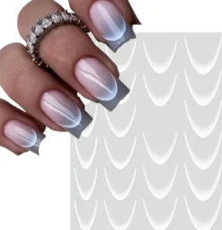 Selbstklebende Nagelsticker 'French', weiß