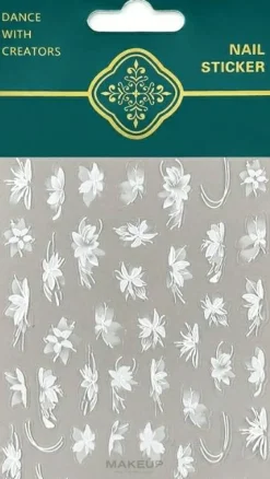 Selbstklebende Nagelsticker 5D weiße Blumen