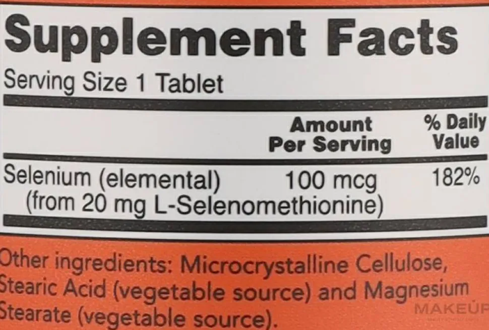 Selen, 100 mg in Tabletten