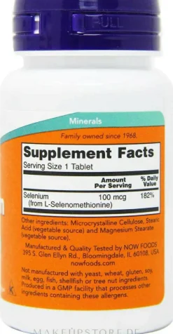 Selen, 100 mg in Tabletten