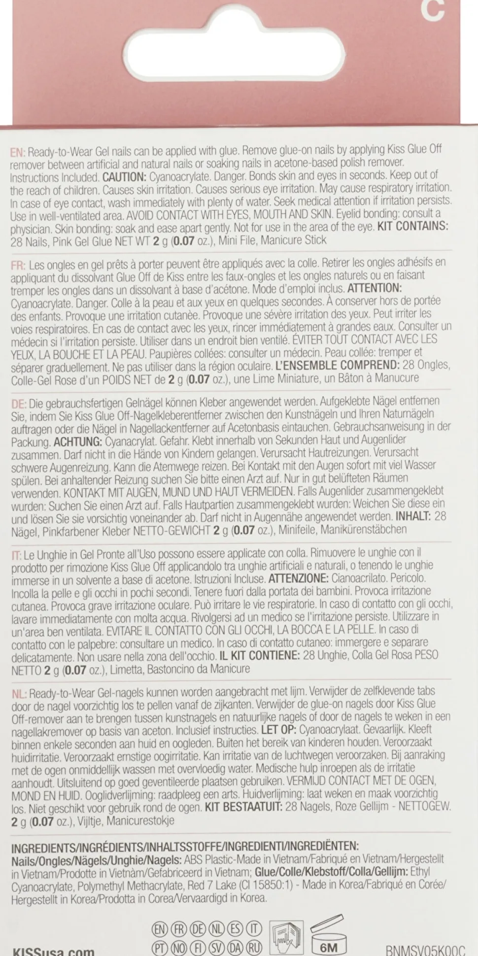 Set aus künstlichen Nägeln mit Kleber, 28 Stück