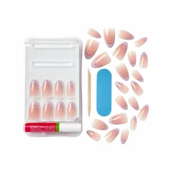Set aus künstlichen Nägeln mit Kleber, 28 Stück