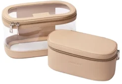 Set mit 2 Kosmetiktaschen, beige, 2 Stk.