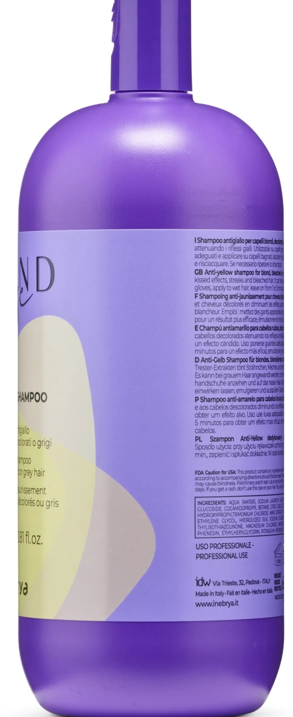 Shampoo für blondes, blondiertes und graues Haar gegen Gelbstich