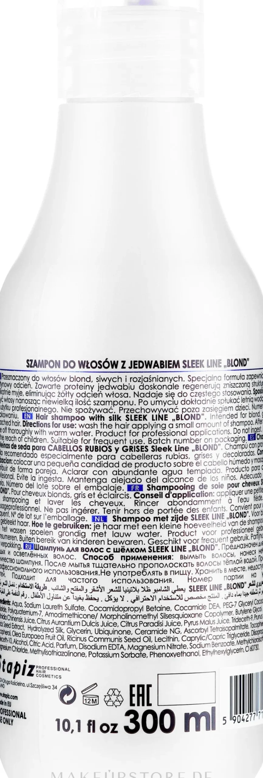 Shampoo mit Seide für blonde und graue Haare