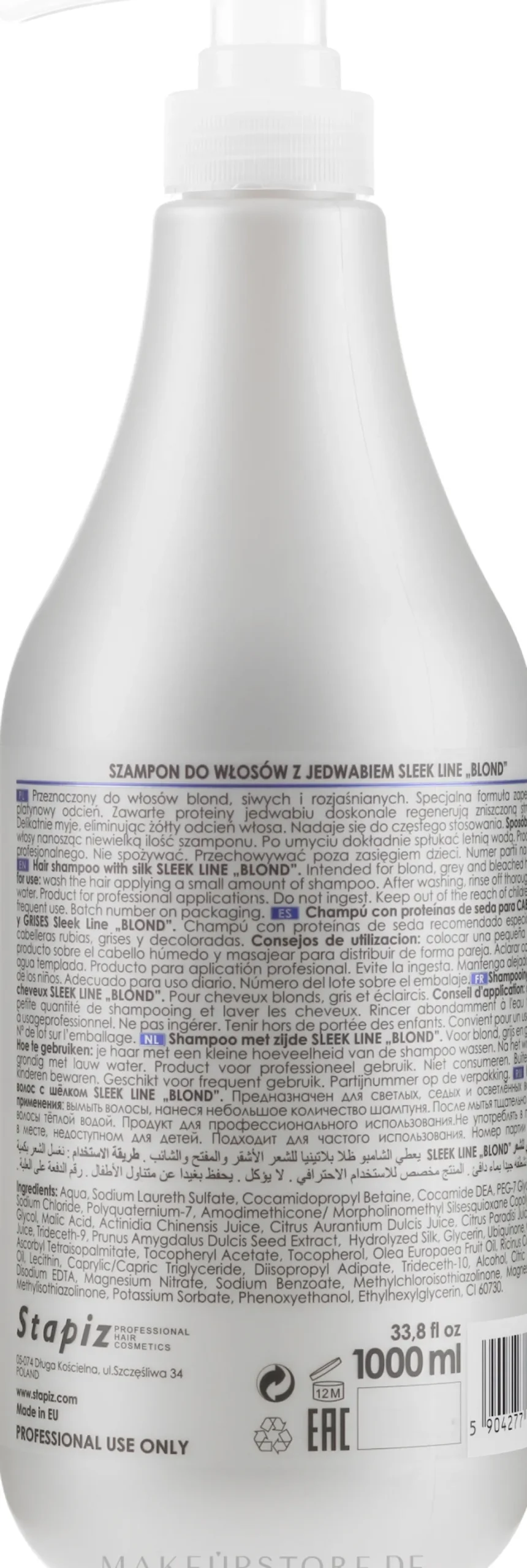 Shampoo mit Seide für blonde und graue Haare