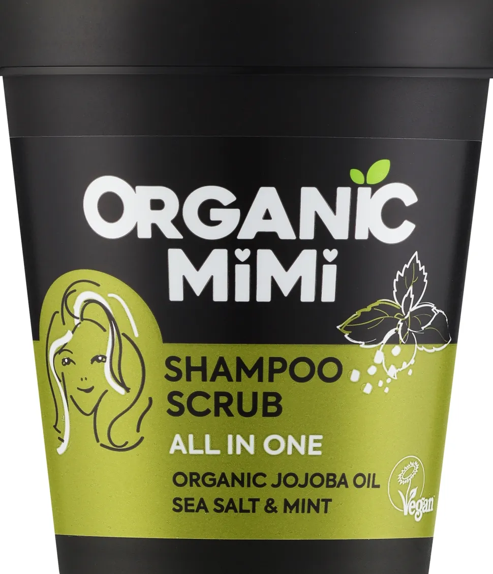 Shampoo-Peeling für das Haar mit Meersalz und Minze Alles in Einem