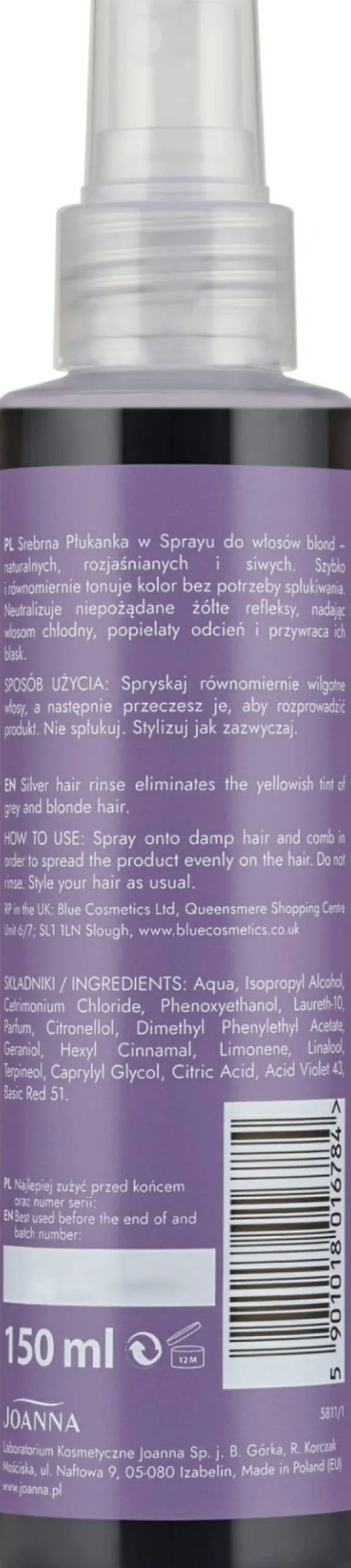 Silberne Tönungsspülung für graue, blonde und aufgehellte Haare
