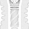 Silikon-Masturbator mit Sanduhrform und Ventilstruktur schwarz-rot