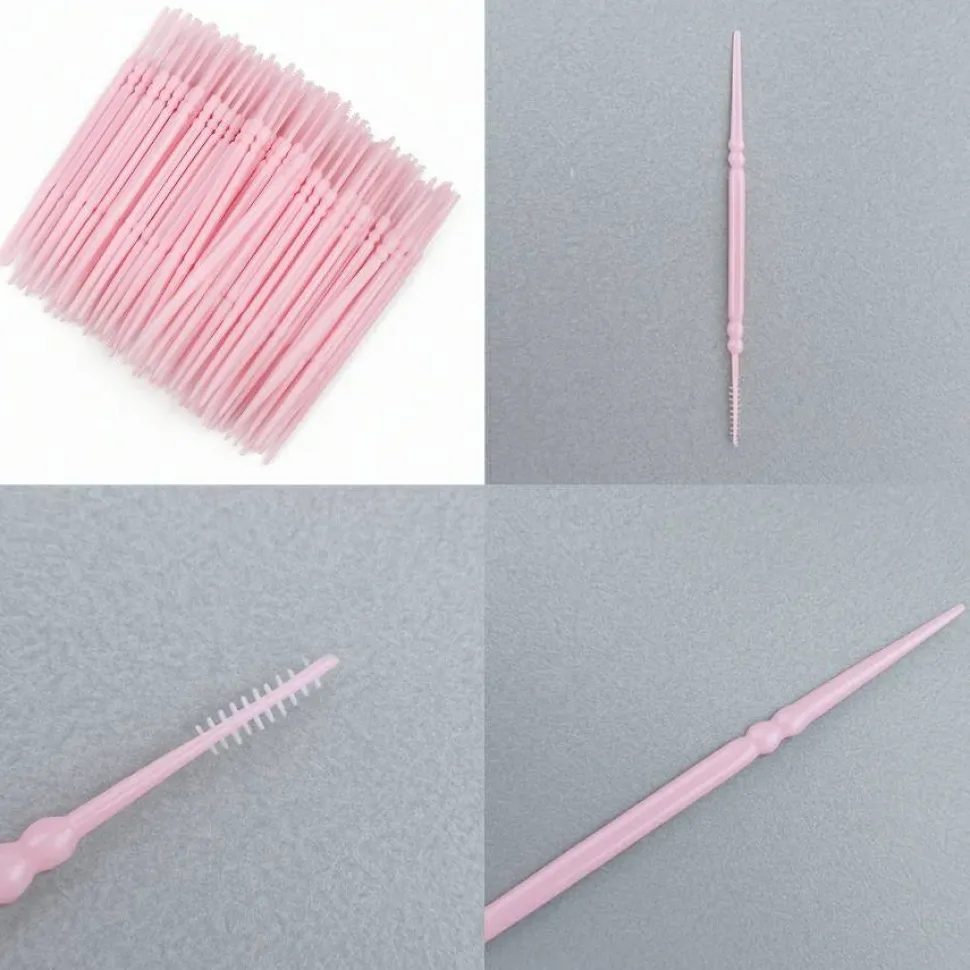 Silikon-Zwischenraumbürsten, beidseitig, rosa, 200 Stk.