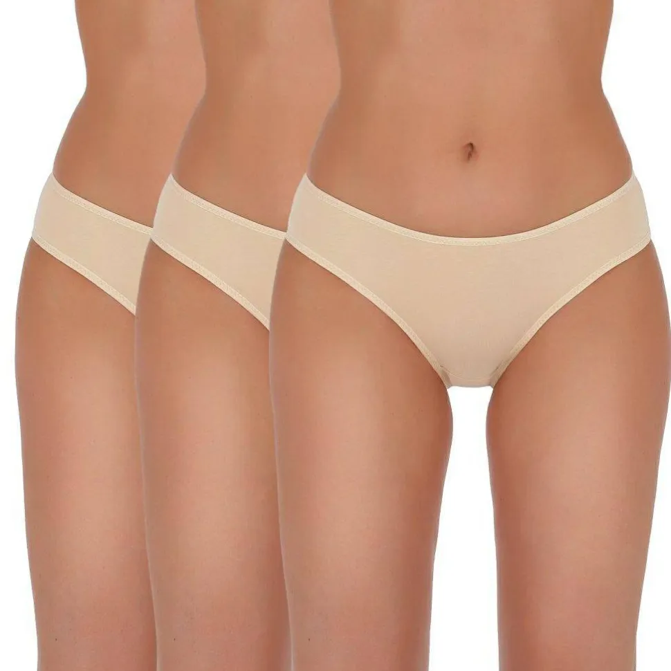 Slips, Basic Panties 001, beige, 3 Stück