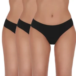 Slips, Basic Panties 001, schwarz, 3 Stk.