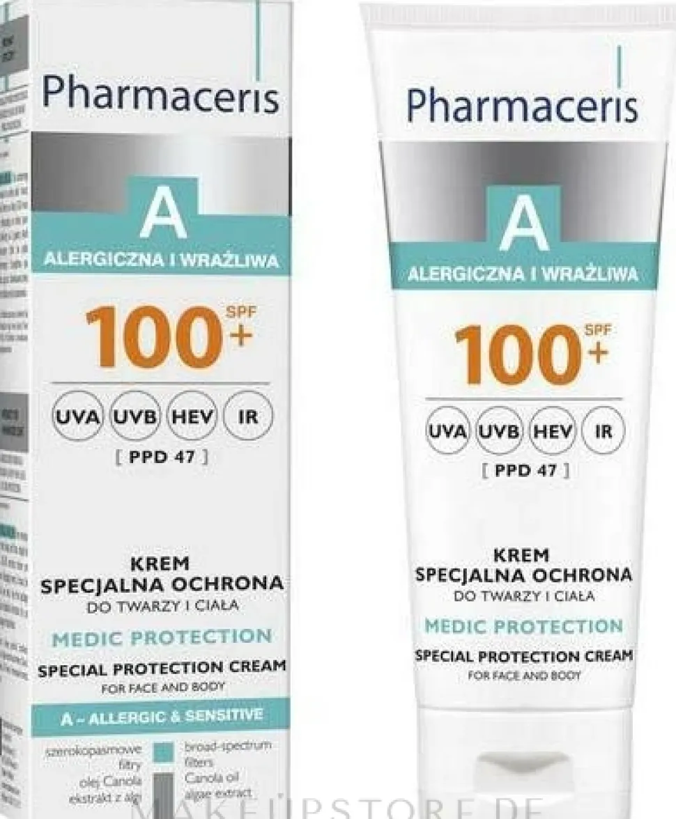 Sonnenschützende Körper- und Gesichtscreme für allergische und empfindliche Haut SPF 100+
