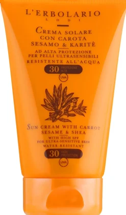 Sonnenschutzcreme für Körper und Gesicht mit Karotten, Sesamöl und Sheabutter für überempfindliche Haut SPF 30