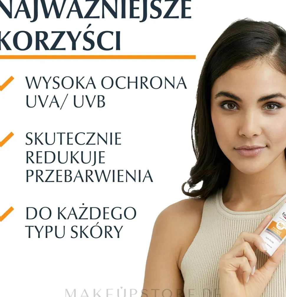 Sonnenschutzfluid für das Gesicht gegen Pigmentflecken SPF 50+