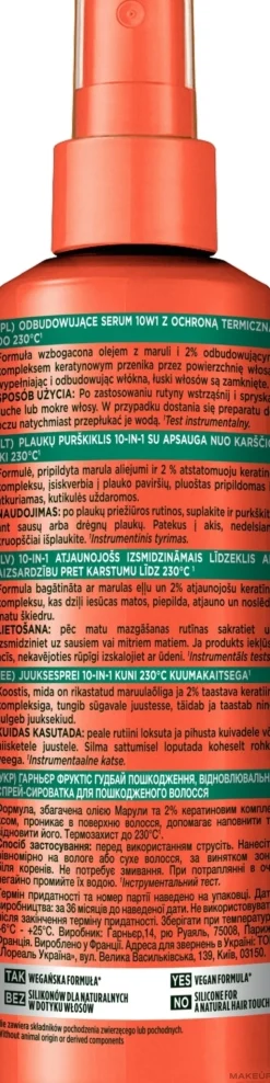 Spray für dünnes und geschädigtes Haar mit Amla-Öl-Extrakt und Keratin