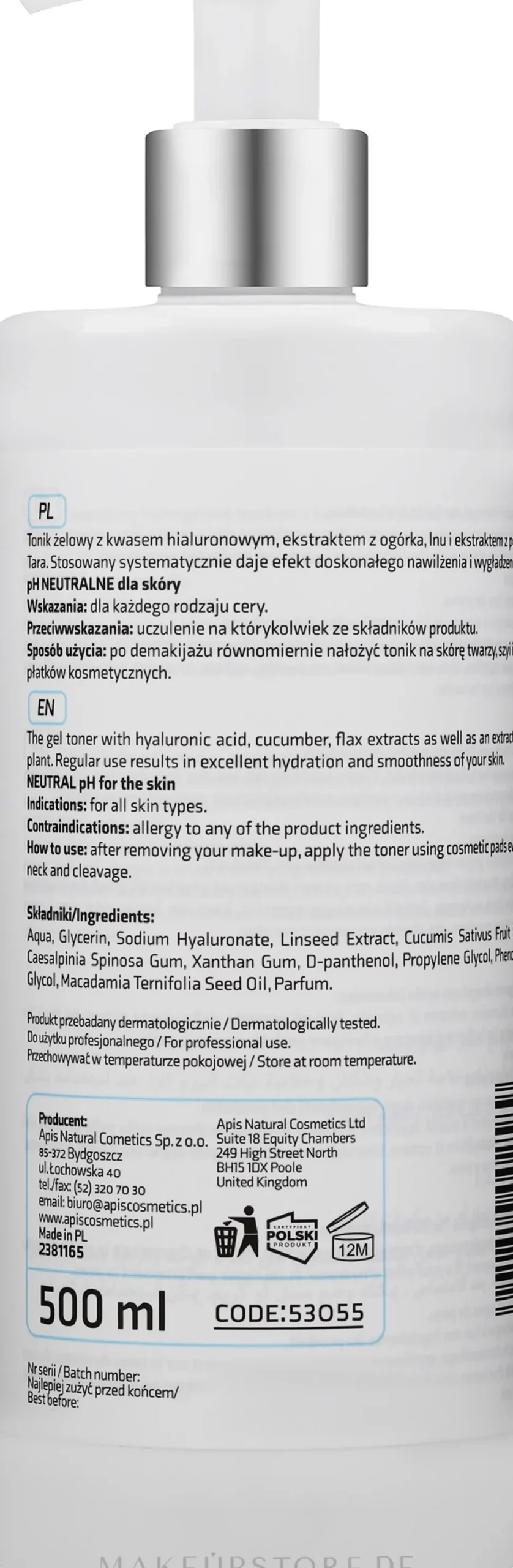 Straffendes Gesichtstonikum mit Hyaluronsäure