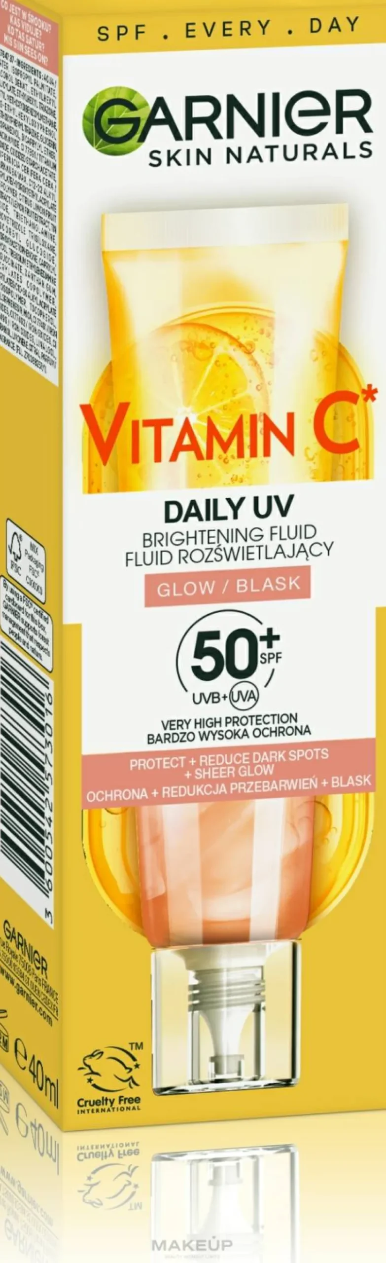 Tages-Sonnenschutzfluid mit Vitamin C für einen strahlenden Teint SPF50+
