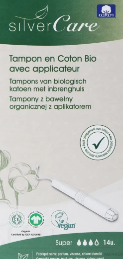 Tampons aus Bio-Baumwolle mit Applikator Super 14 St.